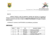 LISTADO PROVISIONAL DE ADMITIDOS/AS Y EXCLUIDOS/AS DEL PROCESO DE SELECCIÓN PARA LA CONTRATACIÓN DE UNA PLAZA Y POSTERIOR CONFECCIÓN DE UNA BOLSA DE TRABAJO DE CONDUCTOR-OPERARIO DE RECOGIDA DE RESIDUOS SÓLIDOS URBANOS